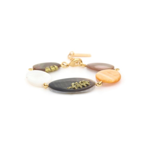 Браслет Nature Bijoux, Calliope, с перламутром и золотистый нитью, NB25.1-13-44090 коричневый