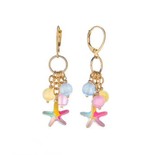 Серьги Lanzerotti, Hello babe!, с селенитом и подвеской-морской звездой, LZ-25.07-198 розовый