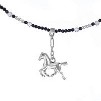 Колье Lanzerotti, Pianoforte, перламутр, кристаллы, циркон, LZ-25.12-399 черный