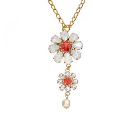 Колье Celeste G, с кристаллами Swarovski и жемчугом, CS26.1-1677 розовый фото 2