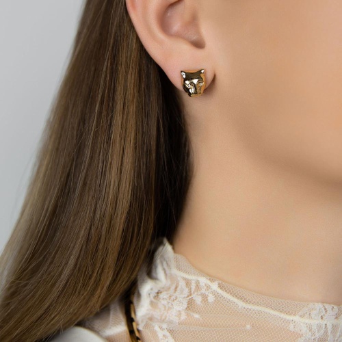 Серьги Polina Firenze, пантера с кристаллами, PF26.1-OR2862 золотистый фото 2