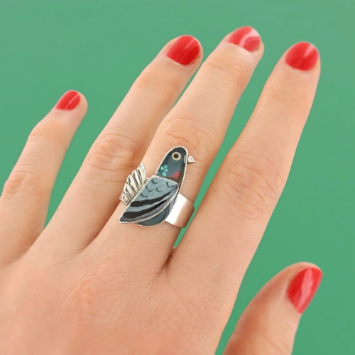 Кольцо TARATATA, Le facteur, цветная смола, блестки, слюдяная пудра, TT-T25-01401-10G серебристый фото 5