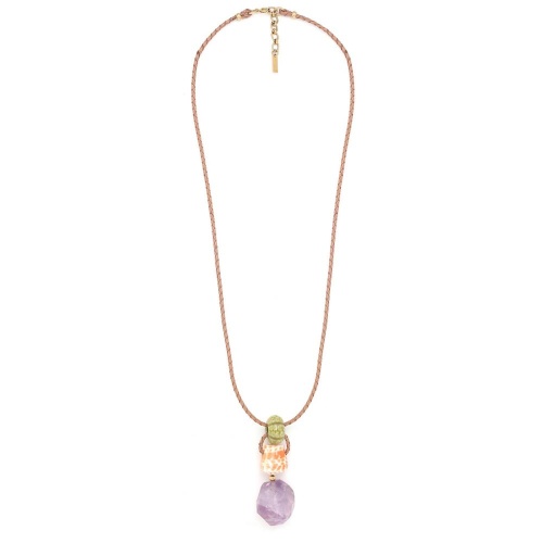 Колье Nature Bijoux, St.Barth, с аметистом и ракушками, NB24.2-15-43231 сиреневый