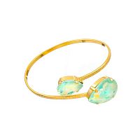 Браслет Catherine Bijoux, Aurora crystal, кафф с кристаллами, CB26.1-5684EG мятный
