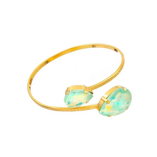 Браслет Catherine Bijoux, Aurora crystal, кафф с кристаллами, CB26.1-5684EG мятный