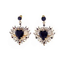 Серьги Celeste G, с кристаллами Swarovski и фианитами, CS26.1-1995 черный