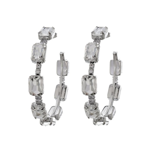 Серьги Moon Paris, Ringo Queen, полукольца, с кристаллами, MRQ-24.06-031 серебристый