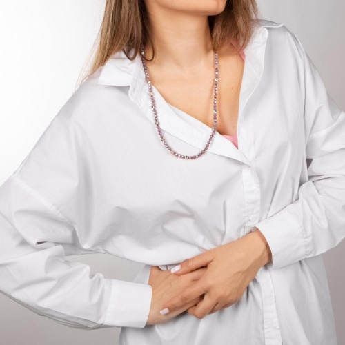 Колье Lanzerotti, Glicine, кристаллы,агат,бусина с росписью,гематит, LZ-24.04-214 сиреневый фото 4