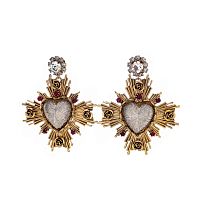 Серьги Celeste G, сердце, кристалл Swarovski, фианиты, CS26.1-2227 серебристый