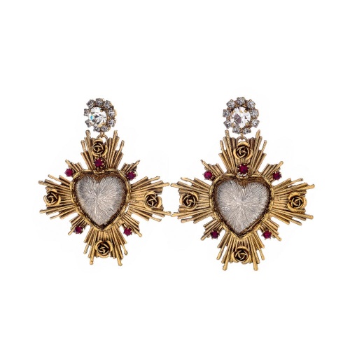 Серьги Celeste G, сердце, кристалл Swarovski, фианиты, CS26.1-2227 серебристый