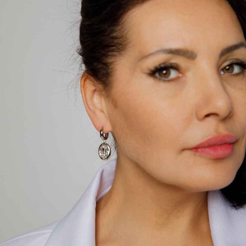 Серьги Qudo Creole TIVOLA small S crystal, 310500 BW/S фото 3