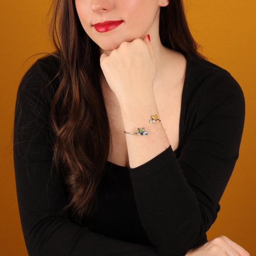 Браслет TARATATA, Dans les nuages, кафф, с цветной смолой, TT-H24-03303-10M серебристый фото 2