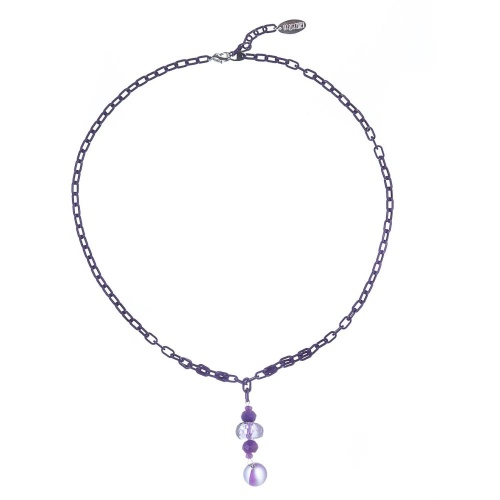 Колье Lanzerotti, Pervinca, сугилит, агат, аметист, кристалл матовый, LZ-22.05-103 фиолетовый фото 8