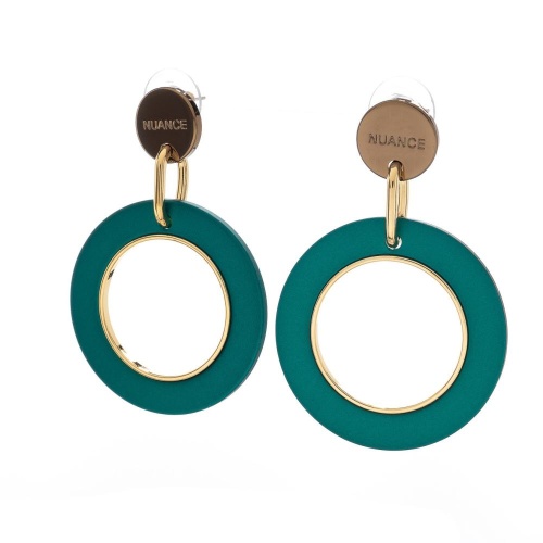 Серьги Nuance, с подвеской-кольцом, NFN-24.04-054 зеленый