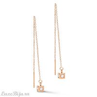 Серьги Coeur de Lion Rose Gold Crystal 5056/20-1822