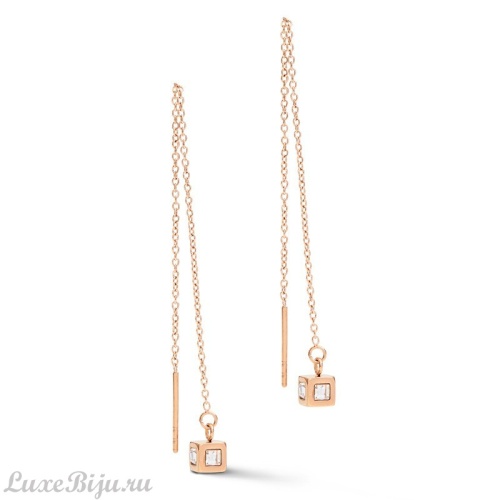 Серьги Coeur de Lion Rose Gold Crystal 5056/20-1822