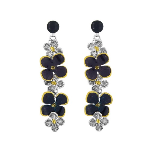 Серьги TARATATA, Hortensia, смола, золотая краска, микрошарики, TT-H25-13910-109 фиолетовый