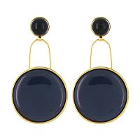 Серьги TARATATA, Instinct, со смолой, слюдяной пудрой и ониксом, TT-H25-10983-204 синий