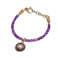 Браслет Alcozer&J, с аметистом, AL2512-B48KW25 фиолетовый