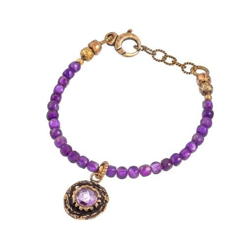 Браслет Alcozer&J, с аметистом, AL2512-B48KW25 фиолетовый