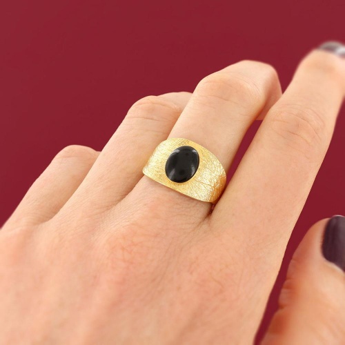 Кольцо TARATATA, Magnolia, разъемное, с цветной смолой, TT-H25-08426-202 черный фото 3