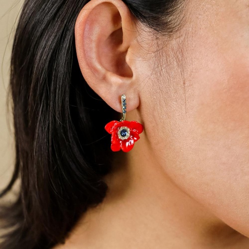 Серьги Franck Herval, Scarlet, с кристаллами Swarovski и цветной смолой, FH26.2-12-70586 красный фото 3