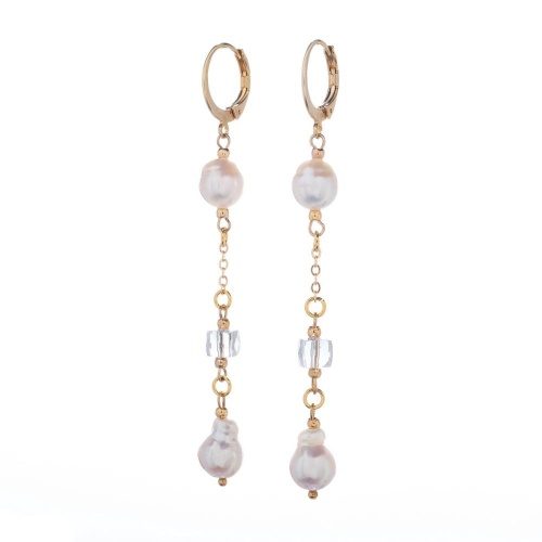 Серьги Lanzerotti, Splendore, с жемчугом и хрусталем, LZ-24.08-331 белый