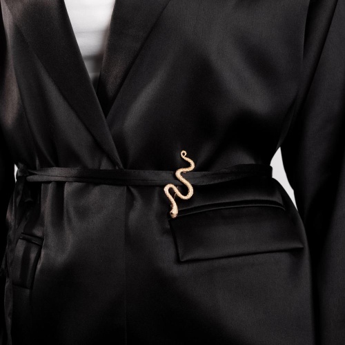 Брошь Moon Paris, змея с кристаллами, Mo-Y24.11-079 золотистый фото 6