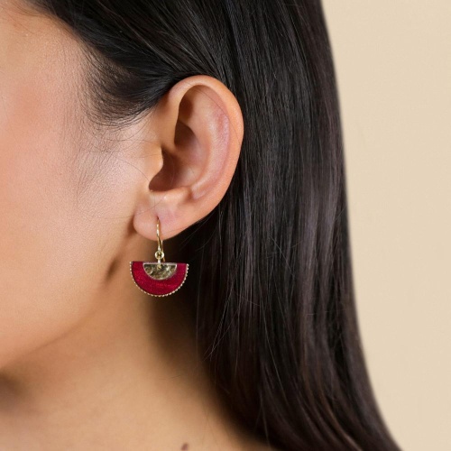 Серьги Franck Herval, Marly, с ракушкой Capiz в смоле, FH25.2-12-69750 бордовый фото 3