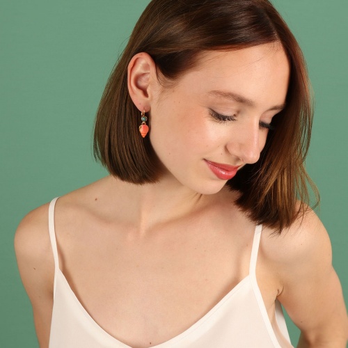 Серьги TARATATA, Archipel, с цветной смолой и тонированным кварцем, TT-E24-03719-200 оранжевый фото 2