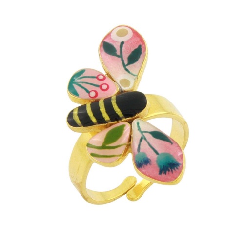 Кольцо TARATATA, La via en rose, разъемное, со смолой и золотистый краской, TT-H24-06408-205 розовый фото 2