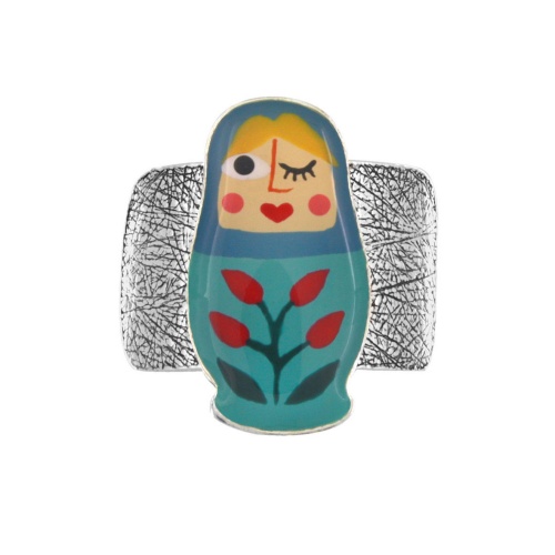 Кольцо TARATATA, Nanas, разъемное, с цветной смолой, TT-W24-03407-10M серебристый фото 2