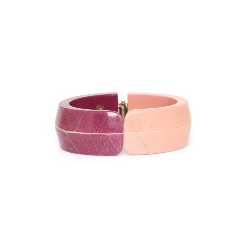 Браслет Nature Bijoux, Rainbow ficus, кафф, с акрилом и смолой, NB25.1-13-44161 бордовый