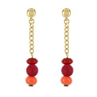 Серьги TARATATA, Glam Rock, со стеклянными бусинами, TT-H23-08936-203 красный