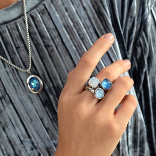 Колье Qudo TIVOLA big G aquamarine, 404528.1 BL/G фото 9