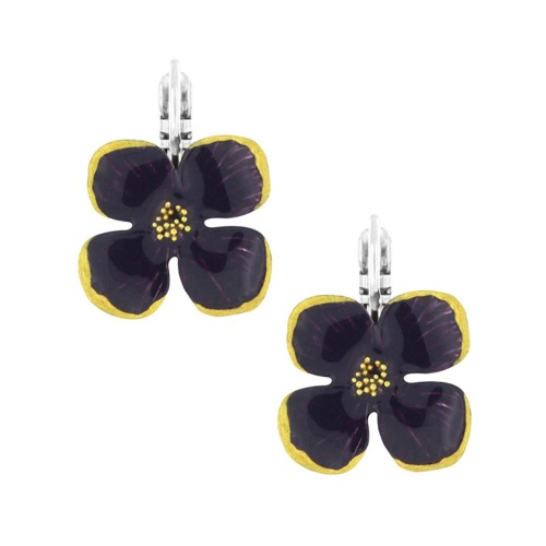 Серьги TARATATA, Hortensia, смола, золотая краска, микрошарики, TT-H25-13706-109 фиолетовый