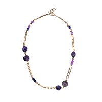 Колье Alcozer&J, с агатом, AL-C58DA25-R фиолетовый