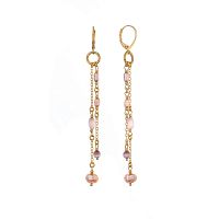 Серьги Lanzerotti, Iris, с жемчугом и кошачьим глазом, LZ-26.03-091 розовый