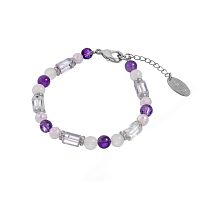 Браслет Lanzerotti, Iris, с аметистом, кунцитом и кристаллами, LZ-26.03-069 фиолетовый