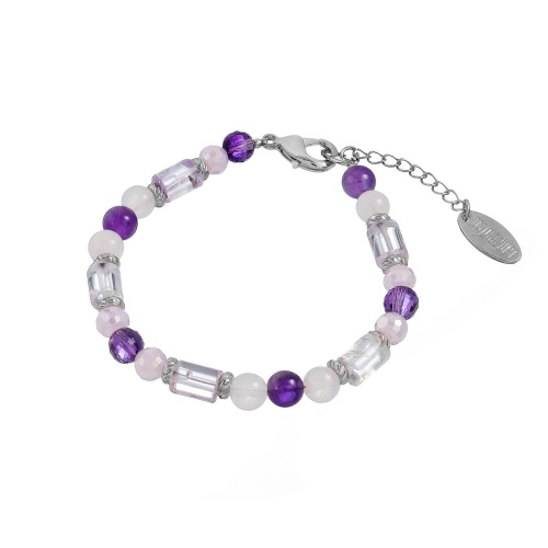 Браслет Lanzerotti, Iris, с аметистом, кунцитом и кристаллами, LZ-26.03-069 фиолетовый