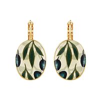 Серьги TARATATA, Olive, с цветной смолой и узорами, TT-W25-02715-20M золотистый