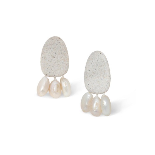 Серьги Nature Bijoux, Bora Bora, с прессованным песком и жемчугом, NB26.2-12-90801 серый