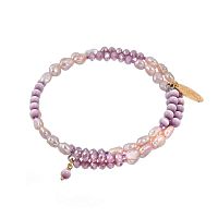 Браслет Lanzerotti, Anne with an E, пружина, с жемчугом и кошачьим глазом, LZ-25.08-252 сиреневый