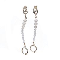 Серьги Moon Paris, Ringo Queen, с каффом и жемчугом, MRQ-21.06-004 белый
