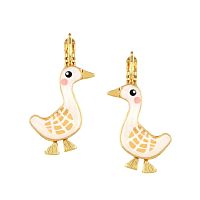 Серьги TARATATA, Plume, с цветной смолой и росписью, TT-E26-11799-201 белый