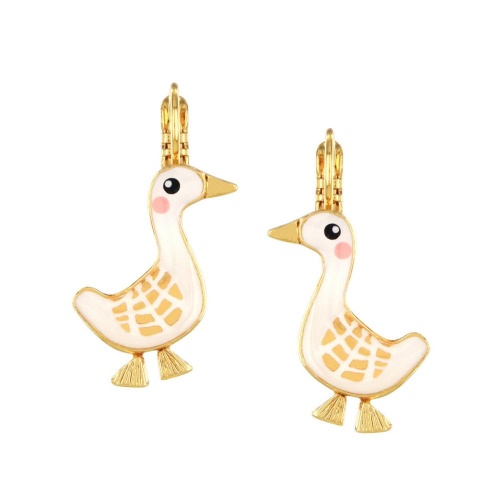 Серьги TARATATA, Plume, с цветной смолой и росписью, TT-E26-11799-201 белый