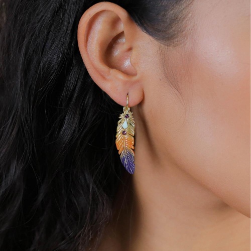 Серьги Franck Herval, Elaia, с цветной эмалью и стразами, FH26.1-12-70144 фиолетовый фото 3