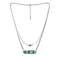 Колье TARATATA, Tweed, с цветной смолой, бусинами и гематитом, TT-W24-06110-104 синий