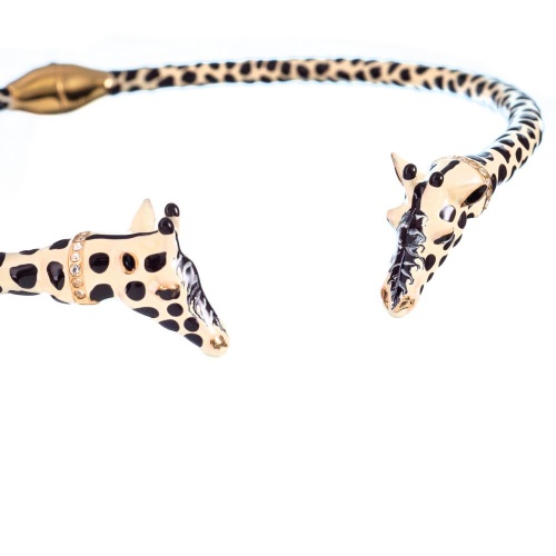 Колье Polina Firenze, гривна, жираф с кристаллами и эмалью, PF26.1-CL4348 бежевый фото 2