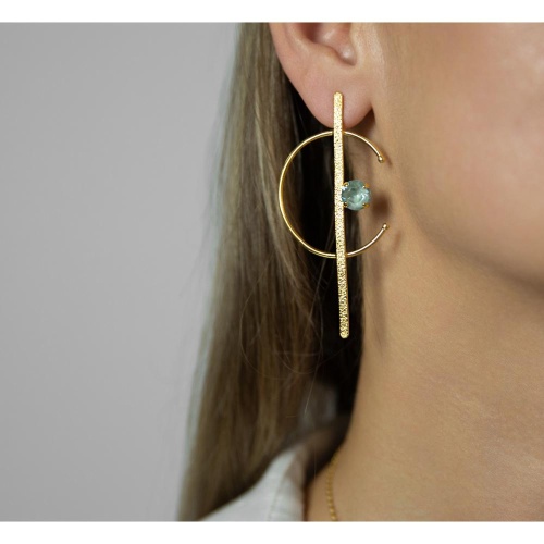 Серьги Catherine Bijoux, Half moon, с кристаллом, CB25.1-5357FG мятный фото 3